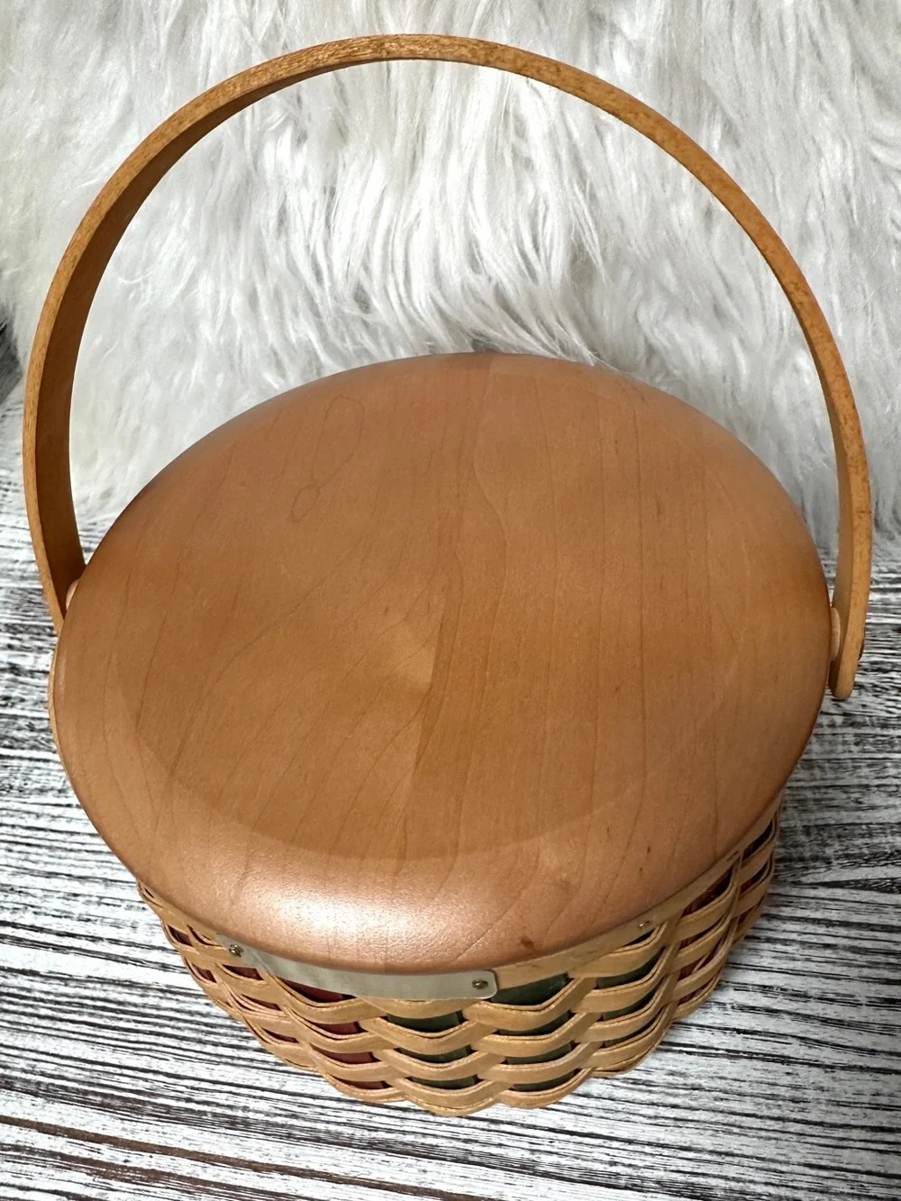 Longaberger 2003 Christmas Collection Caroling basket w/ lid & booklet new liner